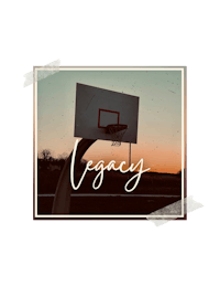 a photo of a basketball hoop with the word legacy